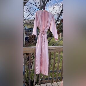 NWT VTG 70s VALENTINO INTIMO Pale Pink Robe Lounge Dress Sheer Size small